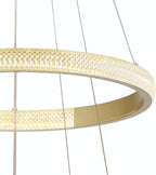 Gold Candle Style Three Light Metal LED Dimmable Chandelier