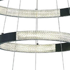 Black Candle Style Three Light Metal LED Dimmable Chandelier