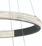 Black Candle Style Three Light Metal LED Dimmable Chandelier