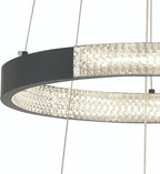 Black Candle Style Three Light Metal LED Dimmable Chandelier