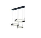 Black Candle Style Three Light Metal LED Dimmable Chandelier