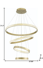 Gold Candle Style Four Light Metal LED Dimmable Chandelier