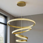 Gold Candle Style Four Light Metal LED Dimmable Chandelier