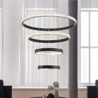 Black Candle Style Four Light Metal LED Dimmable Chandelier