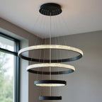 Black Candle Style Four Light Metal LED Dimmable Chandelier