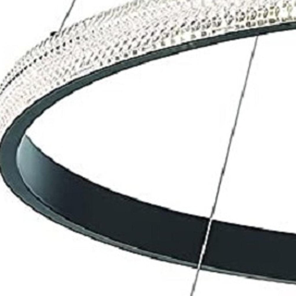Black Candle Style Four Light Metal LED Dimmable Chandelier