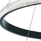 Black Candle Style Four Light Metal LED Dimmable Chandelier