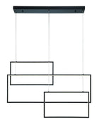 Black Candle Style Three Light Metal LED Dimmable Chandelier