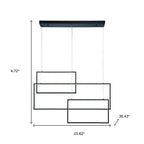 Black Candle Style Three Light Metal LED Dimmable Chandelier