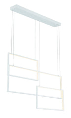 White Candle Style Three Light Metal LED Dimmable Chandelier