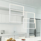 White Candle Style Three Light Metal LED Dimmable Chandelier