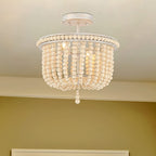 Gold And White Unique Statement Two Light Metal Dimmable Flush Chandelier