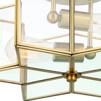 Brass Unique Statement Two Light Metal Dimmable Flush Chandelier