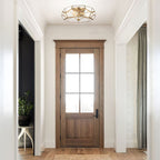 Brass Unique Statement Three Light Metal Dimmable Flush Chandelier