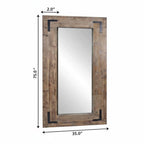 75" Brown Wood Framed Leaning Accent Mirror