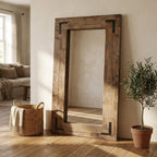 75" Brown Wood Framed Leaning Accent Mirror