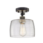 Gray Shaded Metal Dimmable Flush Chandelier With Clear Shades