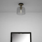 Gray Shaded Metal Dimmable Flush Chandelier With Clear Shades
