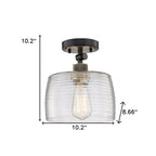Gray Shaded Metal Dimmable Flush Chandelier With Clear Shades