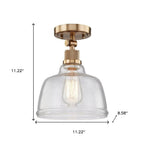 Gold Shaded Metal Dimmable Flush Chandelier With Clear Shades