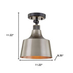 Gray Shaded Metal Dimmable Flush Chandelier With Gold Shades