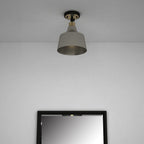 Gray Shaded Metal Dimmable Flush Chandelier With Gold Shades