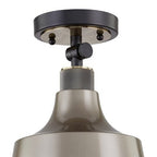 Gray Shaded Metal Dimmable Flush Chandelier With Gold Shades