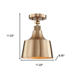 Antiqued Brass Shaded Metal Dimmable Flush Chandelier With Brass Shades