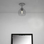 Nickel Shaded Metal Dimmable Flush Chandelier With Clear Shades