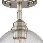 Nickel Shaded Metal Dimmable Flush Chandelier With Clear Shades