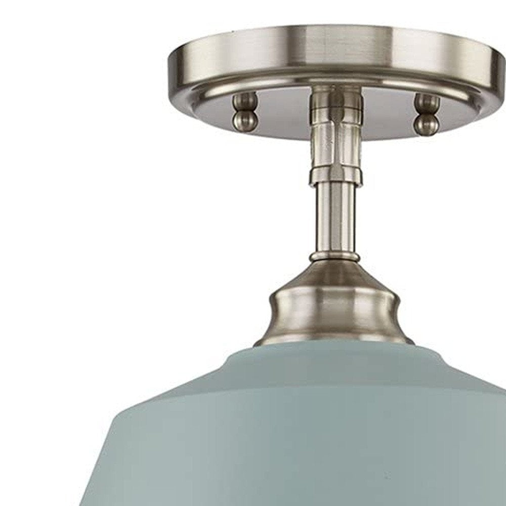 Blue Kitchen Island Metal Dimmable Flush Chandelier With Light Blue Shades
