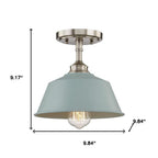 Blue Kitchen Island Metal Dimmable Flush Chandelier With Light Blue Shades