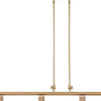 Gold Kitchen Island Four Light Metal and Seeded Glass Dimmable Chandelier With Clear Shades