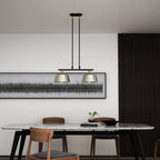 Black And Gray Kitchen Island Two Light Metal Dimmable Chandelier With Gray Shades