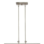 Nickel Kitchen Island Two Light Metal and Transparent Glass Dimmable Chandelier With Clear Shades