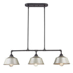 Gray Kitchen Island Three Light Metal Dimmable Chandelier With Gray Shades