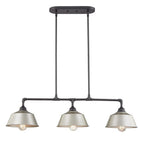 Gray Kitchen Island Three Light Metal Dimmable Chandelier With Gray Shades