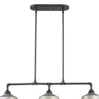 Gray Kitchen Island Three Light Metal Dimmable Chandelier With Gray Shades