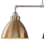 Gold And Silver Kitchen Island Three Light Metal Dimmable Chandelier With Gold Shades