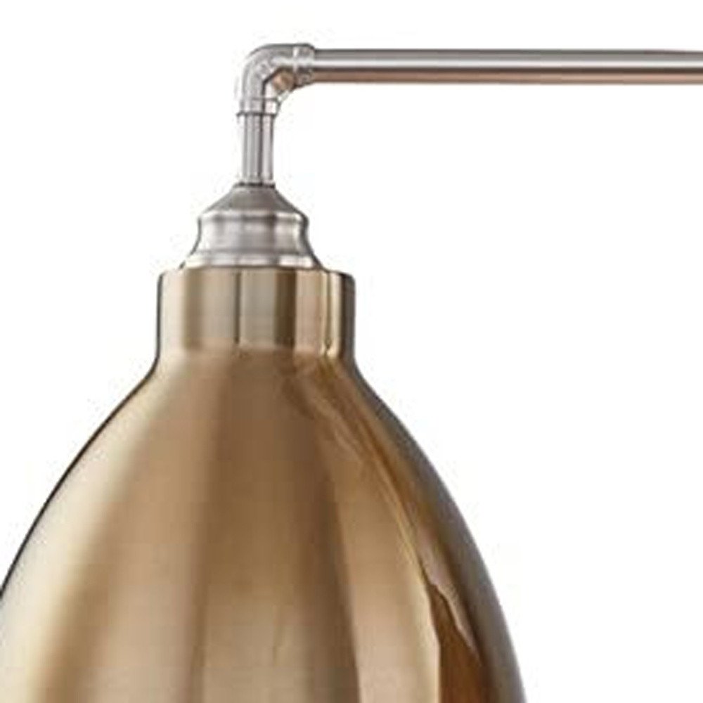 Gold And Silver Kitchen Island Three Light Metal Dimmable Chandelier With Gold Shades