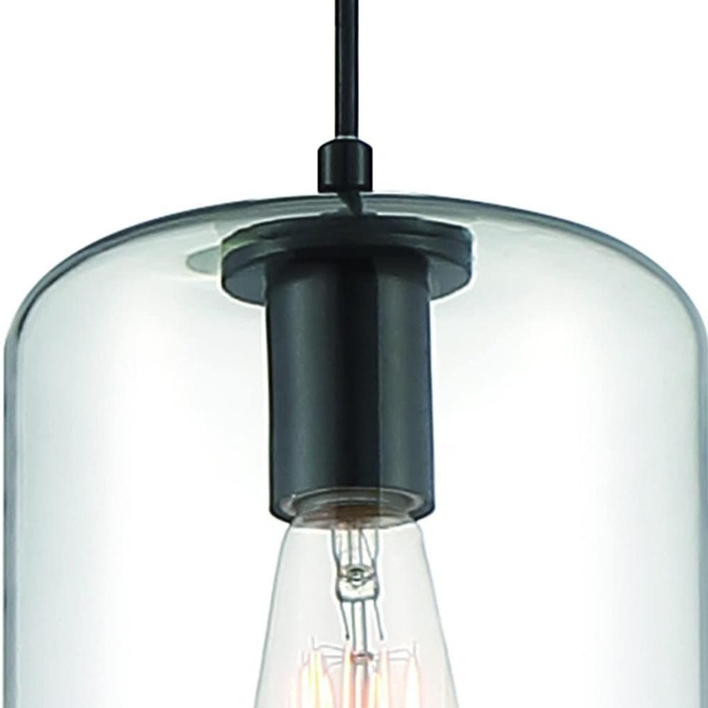 Black Candle Style Metal Dimmable Chandelier With Clear Shades