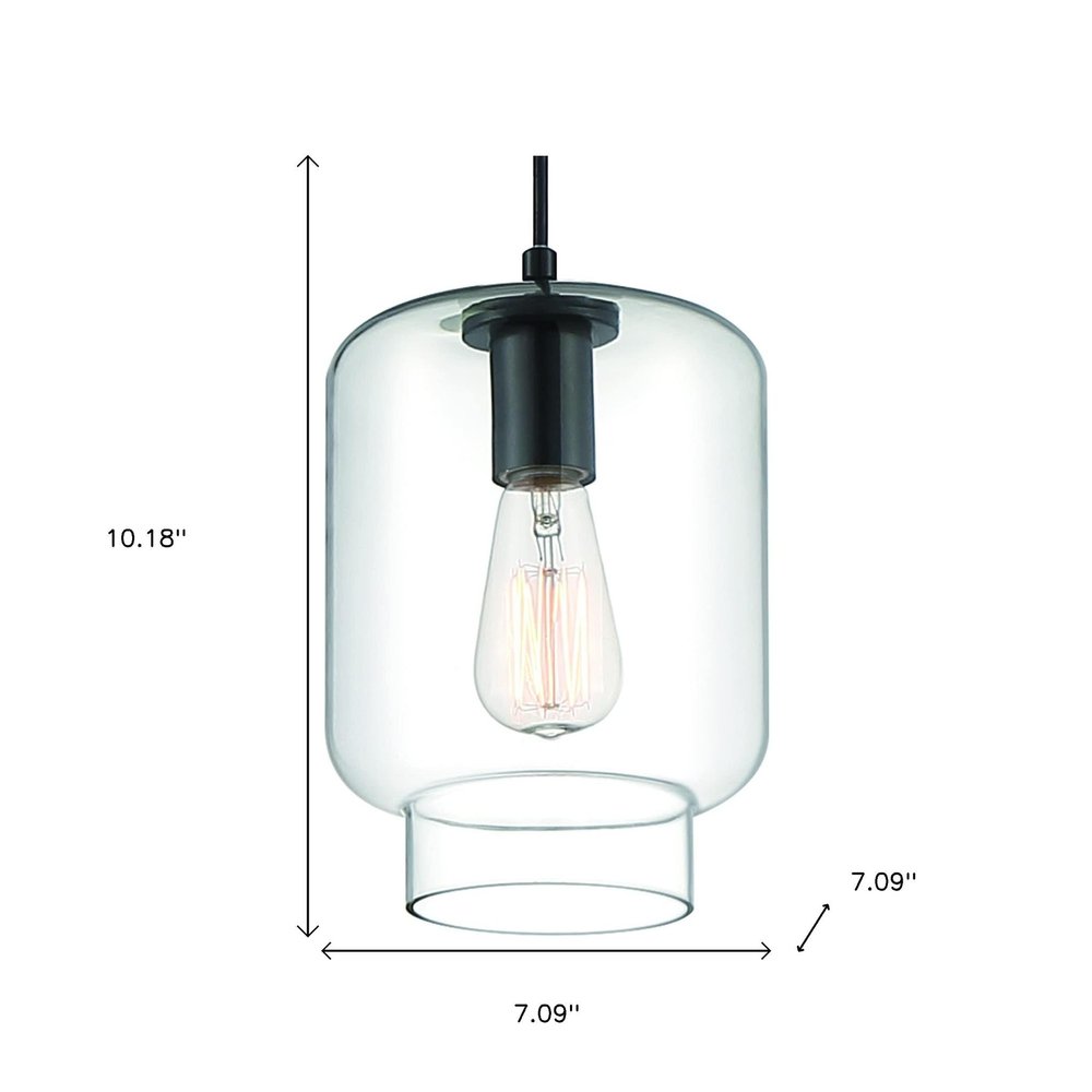 Black Candle Style Metal Dimmable Chandelier With Clear Shades
