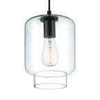 Black Candle Style Metal Dimmable Chandelier With Clear Shades