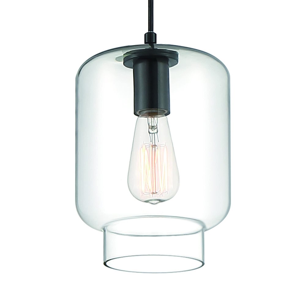 Black Candle Style Metal Dimmable Chandelier With Clear Shades