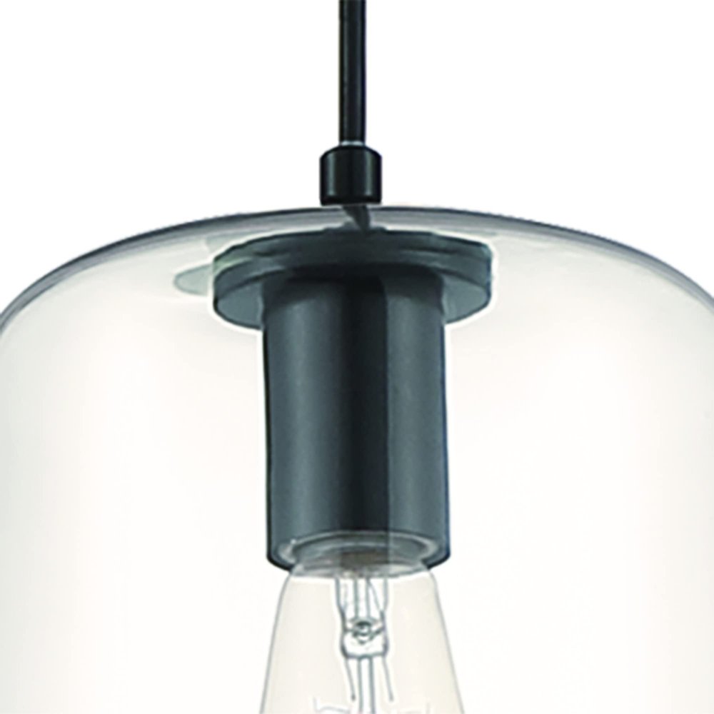 Black Candle Style Metal Dimmable Chandelier With Clear Shades
