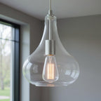 Silver Candle Style Metal Dimmable Chandelier With Clear Shades