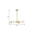 Brass Candle Style Four Light Metal Dimmable Chandelier With White Shades