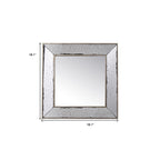 18" Brown Square Metal Framed Antiqued Glass Accent Mirror