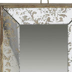 12" Silver Metal Framed Antiqued Glass Accent Mirror