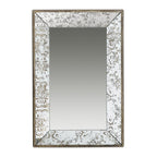 24" Silver Glass Framed Accent Mirror